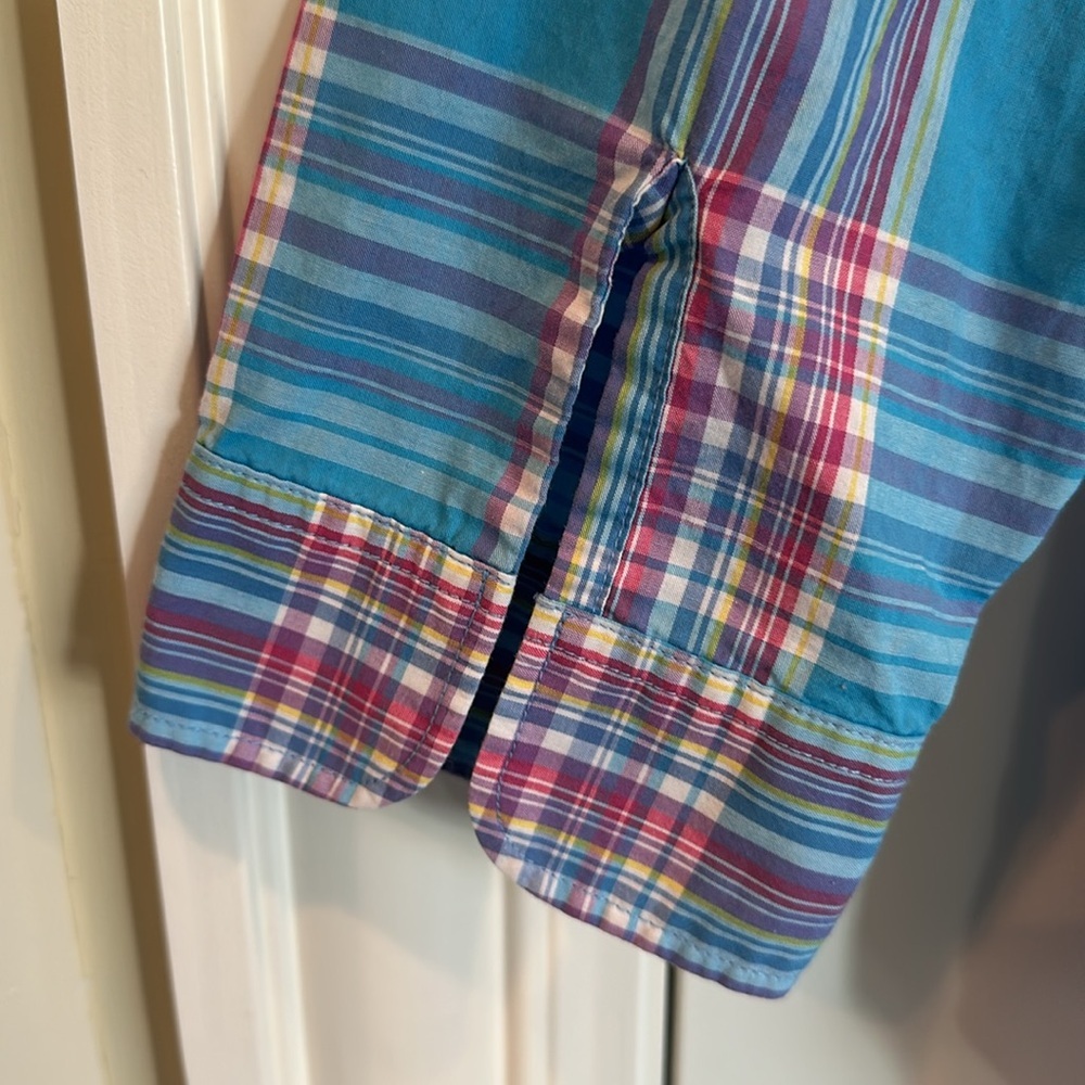 Lauren Ralph Lauren Blue Plaid Button Down Shirt - Picture 8 of 13